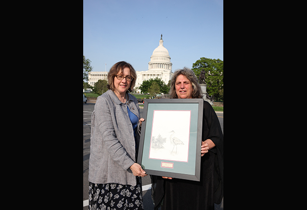 Esther Lev with Ellen Gillinsky of the U.S. Environmental Protection Agency, who presented her award